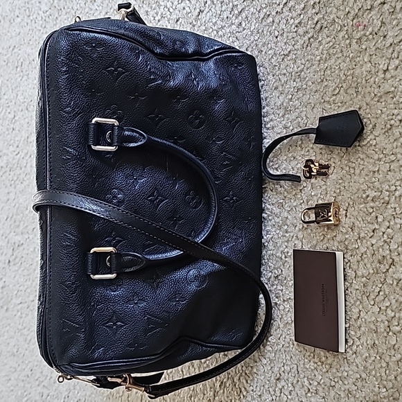 Louis Vuitton Handbags - Louis Vuitton Empreinte Monogram Blue Bandouliere Speedy 30 Infini Navy Leather